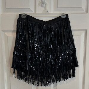 Elegant Black Sequin Mini Skirt